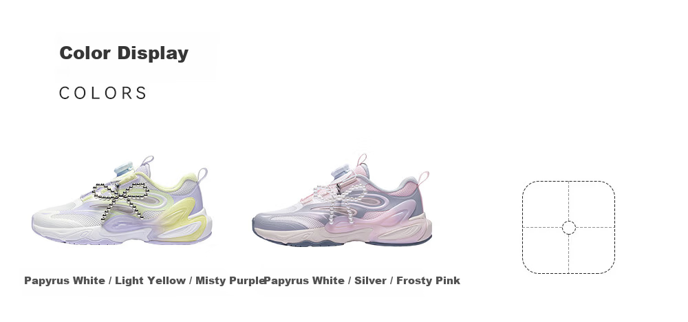 Anta Kids Girls Sports Shoes Big Kids 2026 Summer Breathable Sweet Cool Durable Butterfly Wing Casual Shoes A22628832 26